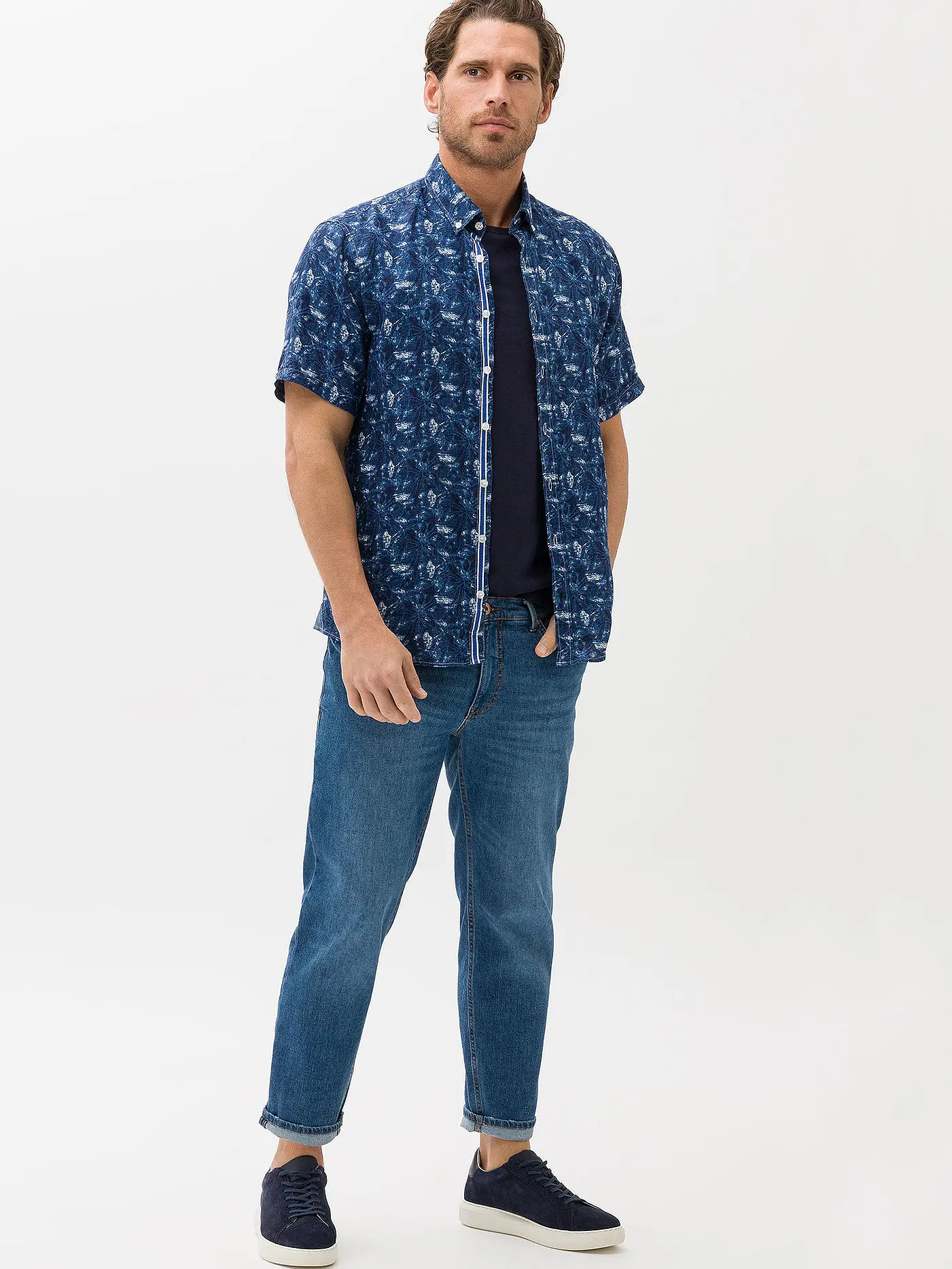 BRAX | Leinenhemd Modern Fit  DAN P | blau